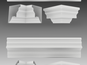set of 23 cornices base meshes Modello 3D