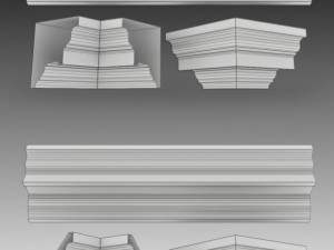 set of 23 cornices base meshes Modello 3D