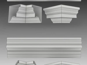 lot de 23 mailles de base de corniches Modèle 3D