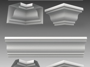 set of 23 cornices base meshes Modello 3D