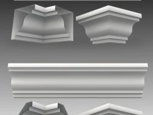 lot de 23 mailles de base de corniches Modèle 3D