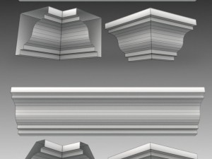 set of 23 cornices base meshes Modello 3D