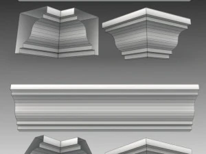lot de 23 mailles de base de corniches Modèle 3D