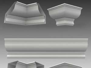set of 23 cornices base meshes Modello 3D