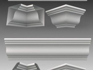 set of 23 cornices base meshes Modello 3D