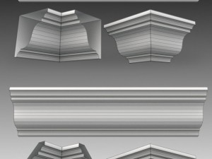 set of 23 cornices base meshes Modello 3D