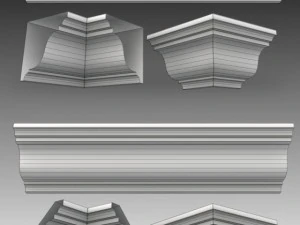 lot de 23 mailles de base de corniches Modèle 3D