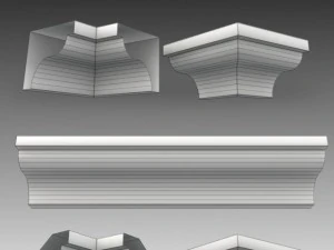 lot de 23 mailles de base de corniches Modèle 3D