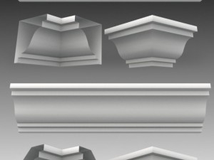 set of 23 cornices base meshes Modello 3D