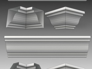 set of 23 cornices base meshes Modello 3D