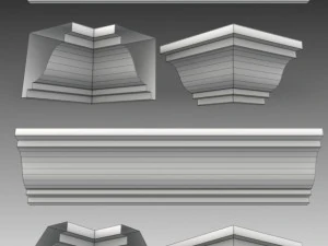 lot de 23 mailles de base de corniches Modèle 3D