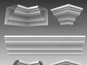 set of 23 cornices base meshes Modello 3D