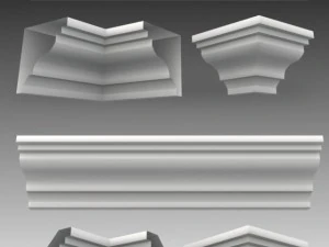 lot de 23 mailles de base de corniches Modèle 3D