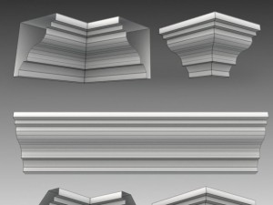 set of 23 cornices base meshes Modello 3D