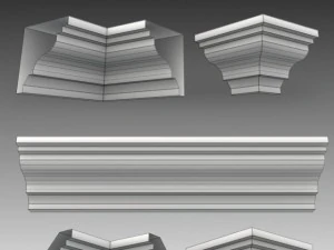 lot de 23 mailles de base de corniches Modèle 3D