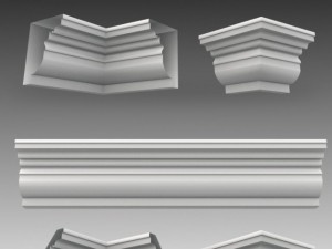 set of 23 cornices base meshes Modello 3D