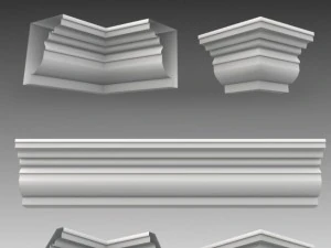 lot de 23 mailles de base de corniches Modèle 3D