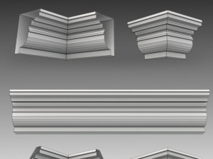 set of 23 cornices base meshes Modello 3D