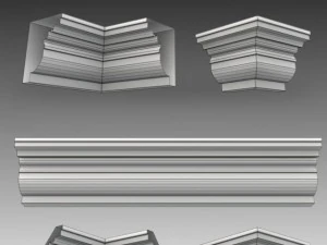 lot de 23 mailles de base de corniches Modèle 3D