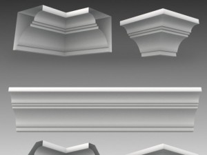 set of 23 cornices base meshes Modello 3D
