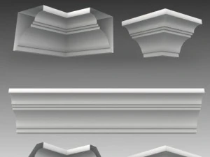 lot de 23 mailles de base de corniches Modèle 3D