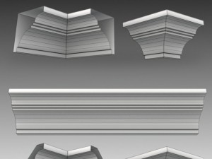 set of 23 cornices base meshes Modello 3D