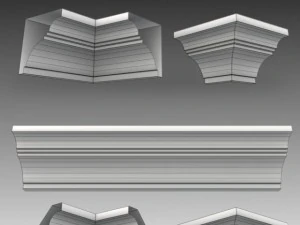 lot de 23 mailles de base de corniches Modèle 3D