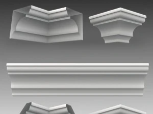 lot de 23 mailles de base de corniches Modèle 3D