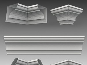 set of 23 cornices base meshes Modello 3D