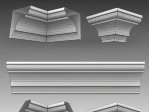 lot de 23 mailles de base de corniches Modèle 3D