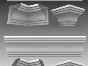 set of 23 cornices base meshes Modello 3D