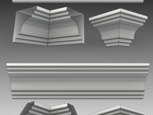 set of 23 cornices base meshes Modello 3D