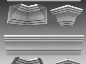 lot de 23 mailles de base de corniches Modèle 3D