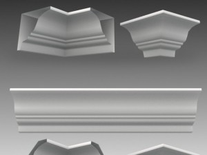 set of 23 cornices base meshes Modello 3D