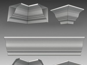 set of 23 cornices base meshes Modello 3D