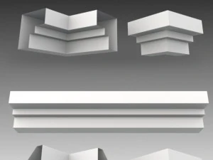 lot de 23 mailles de base de corniches Modèle 3D