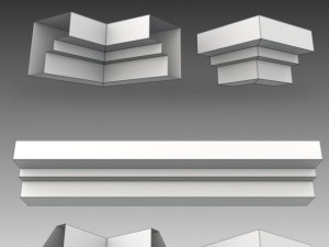 set of 23 cornices base meshes Modello 3D