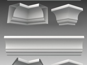 set of 23 cornices base meshes Modello 3D