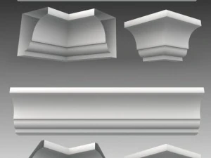 lot de 23 mailles de base de corniches Modèle 3D