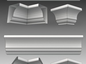 set of 23 cornices base meshes Modello 3D