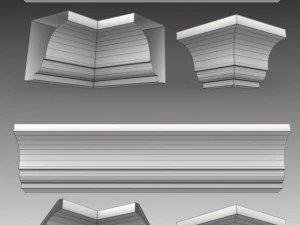 lot de 23 mailles de base de corniches Modèle 3D