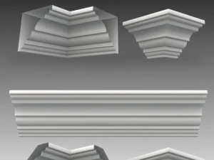 lot de 23 mailles de base de corniches Modèle 3D