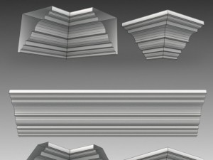 set of 23 cornices base meshes Modello 3D