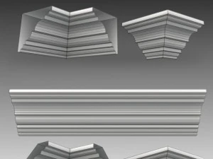 lot de 23 mailles de base de corniches Modèle 3D