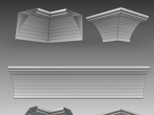 set of 23 cornices base meshes Modello 3D