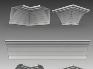 lot de 23 mailles de base de corniches Modèle 3D
