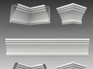 lot de 23 mailles de base de corniches Modèle 3D