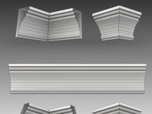 set of 23 cornices base meshes Modello 3D