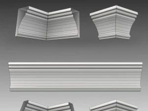 lot de 23 mailles de base de corniches Modèle 3D
