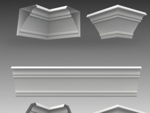 set of 23 cornices base meshes Modello 3D